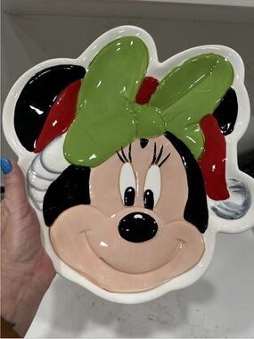 Christmas Disney Minnie Mouse Santa Christmas Cookie Ceramic Plate